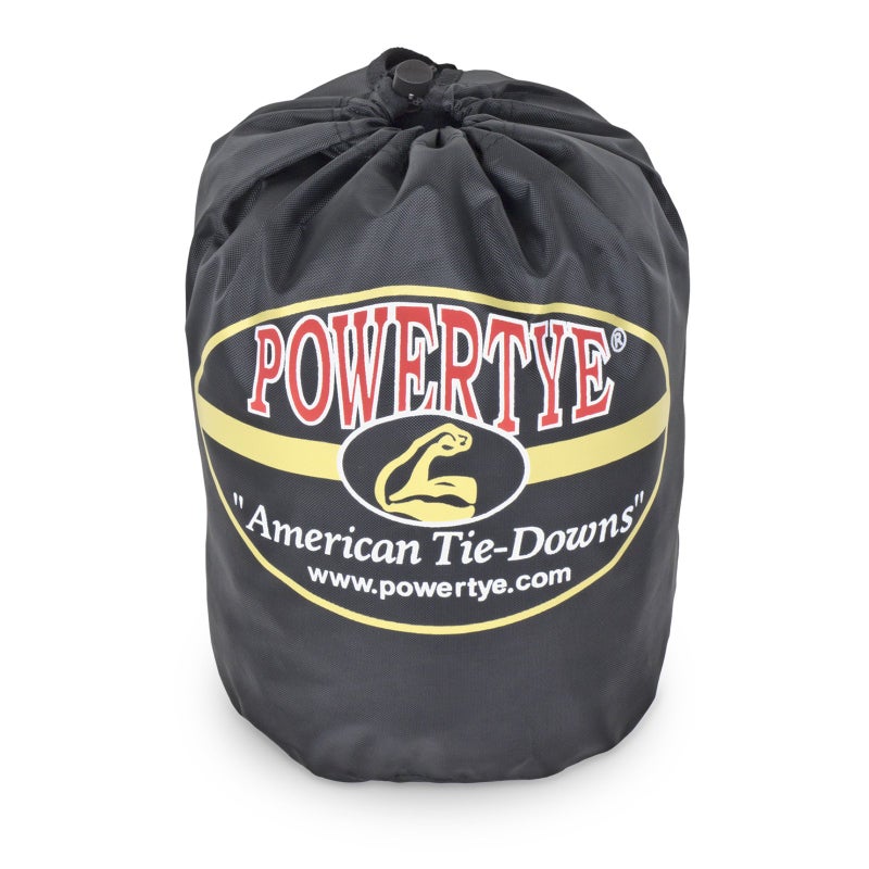 PowerTye 1.5in x 6ft Ergonomic Ratchet Tie-Down Kit w/Latching Hooks, Soft-Tyes, and Storage Bag - Made in USA - 1,000 lb. WLL / 3,000 lb. Breaking Strength - Black (Kit) - Image 5